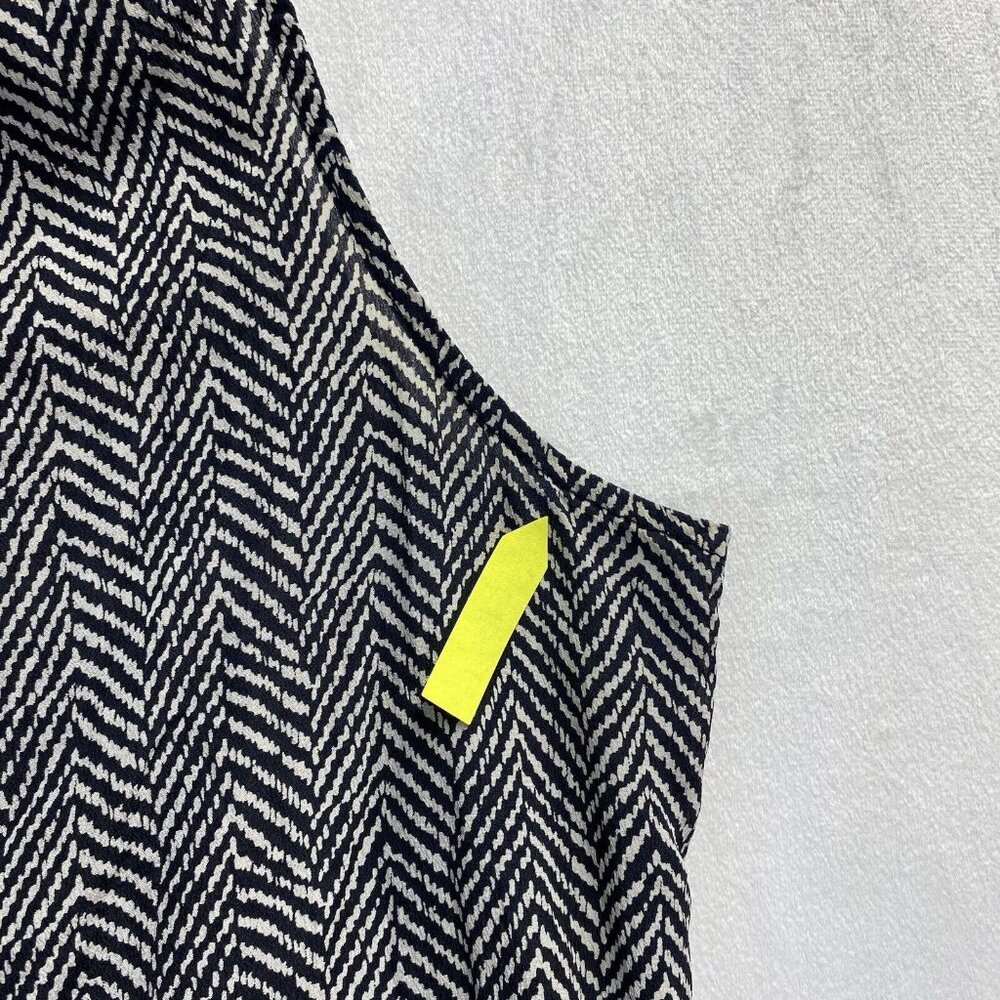 J. Crew Black and White Monochrome Pattern Sleeveless Blouse - Picture 4 of 16